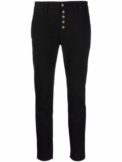 Dondup Black Carmen Slim Chino Trousers In Black
