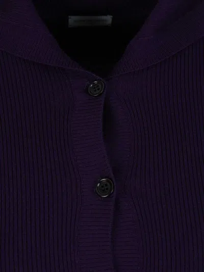 Shop Dries Van Noten Oversized Neck Cardigan In Purple