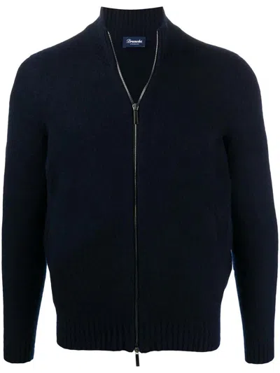 Shop Drumohr Zippered Cardigan Clothing In Black