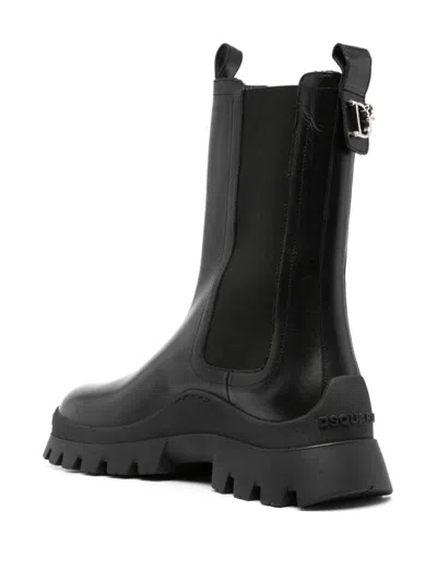 Shop Dsquared2 Calf Ankle Boots Shoes In Black