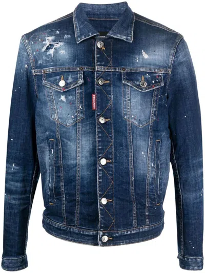 Shop Dsquared2 Dan Jean Jacket Clothing In Blue