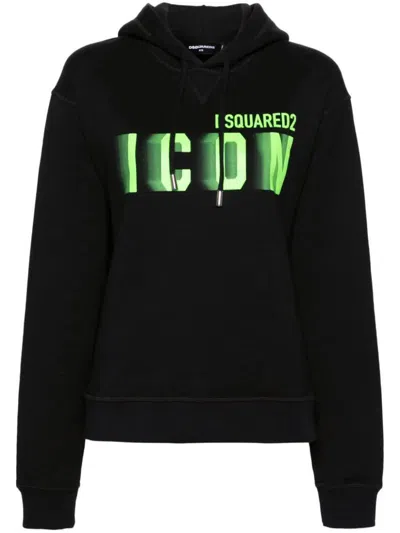 Shop Dsquared2 Icon Blur Cool Fit Hoodie Clothing In Black
