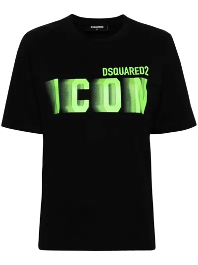 Shop Dsquared2 Icon Blur Easy Fit Tee Clothing In Black