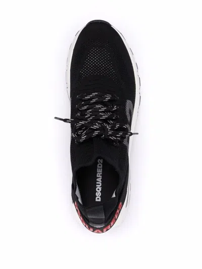 Shop Dsquared2 Knitted Sneakers Shoes In Black