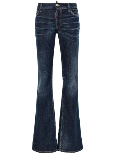Shop Dsquared2 Medium Waist Flare Jean Clothing In Blue