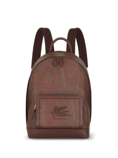 Shop Etro Arnica And Pele Backpack Bags In Brown