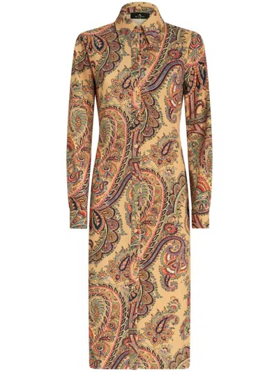 Shop Etro Dress Clothing In Brown