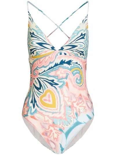 Etro All-over Graphic-print Swimsuit In Multicolour