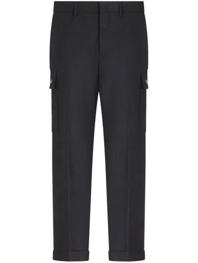Etro Wool Trousers With Tucks In Blue