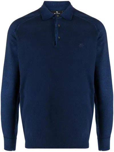 Shop Etro Polo Shirt Clothing In Blue