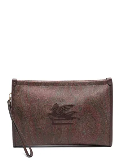 Shop Etro Pouch Arnica And Pele Bags In Brown