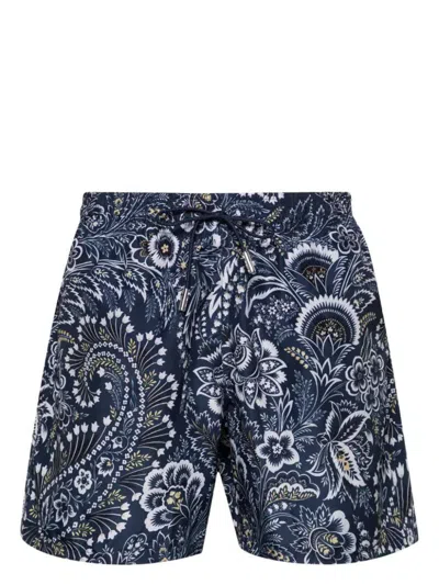 Shop Etro Roma Swim-trunk With Pocket Clothing In Blue