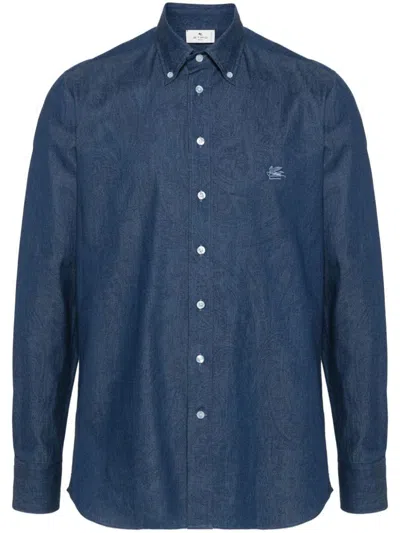 Shop Etro Rome With Bd Logo Clothing In Blue