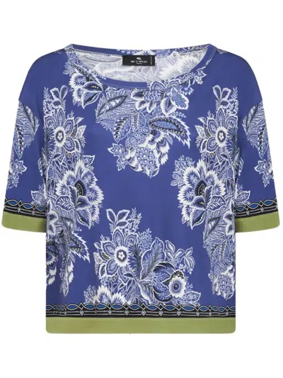 Shop Etro Top Clothing In Blue