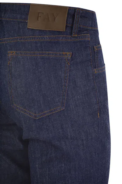 Shop Fay Denim 5-pocket Trousers