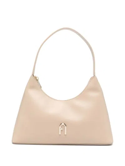 Shop Furla Diamond S Shoulder  Bags In Nude & Neutrals