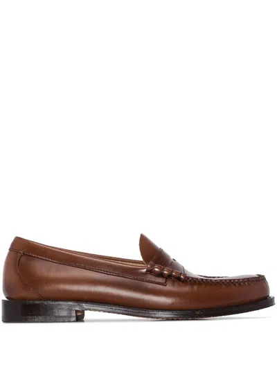 Shop Gh Bass G.h. Bass Loafers In Mid Brown