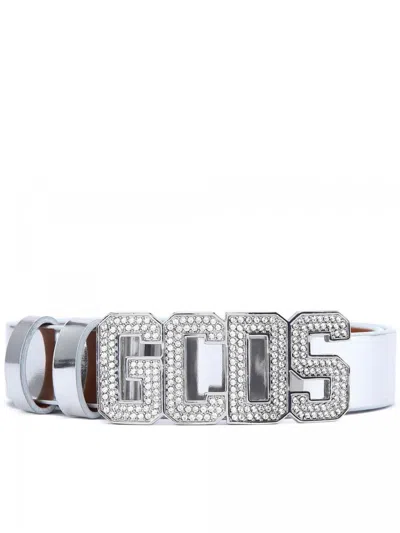 Shop Gcds Bling Classic Logo Belt Accessories In Grey