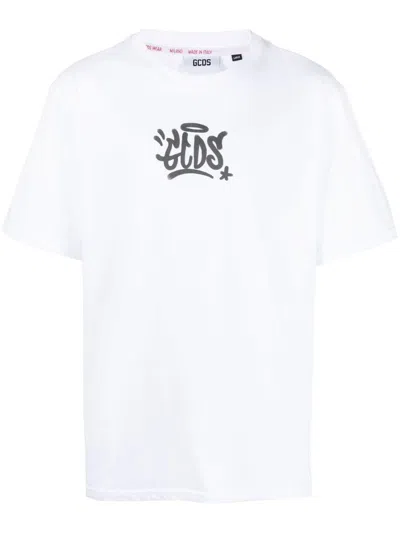 Shop Gcds Graffiti-logo Loose T-shirt Clothing In White