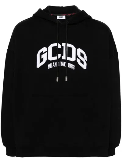 Shop Gcds Logo Loose Hoodie Clothing In Black