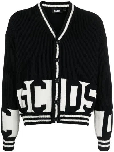 Shop Gcds Low Band Cardigan Clothing In Black