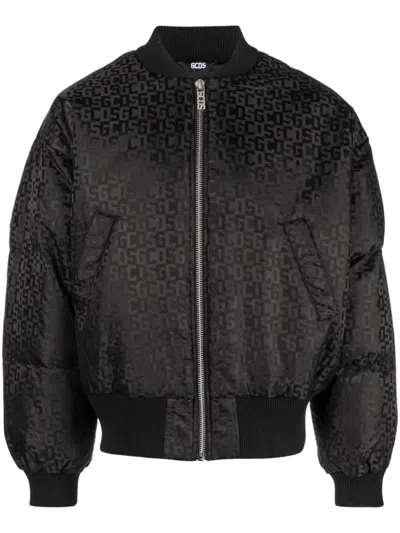 Shop Gcds Monogram Bomber Jacket Clothing In Black