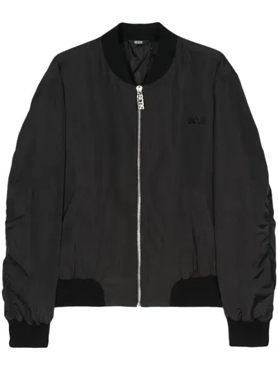 Shop Gcds Nylon Logo Bomber Jacket Clothing In Black