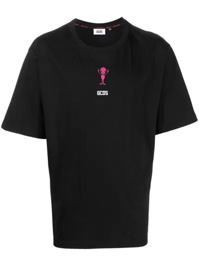 Shop Gcds Wirdo Loose T-shirt Clothing In Black
