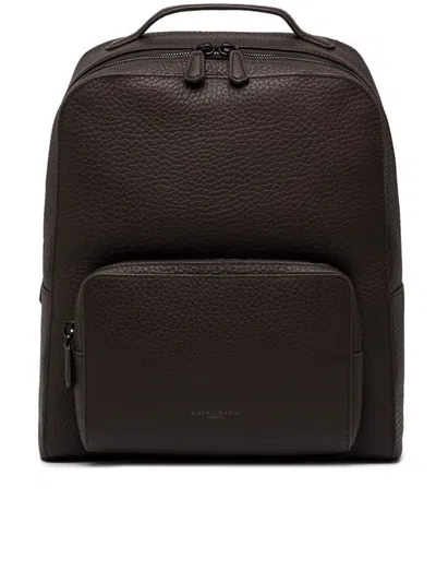 Shop Gianni Chiarini Leather Backpack Bags In Brown
