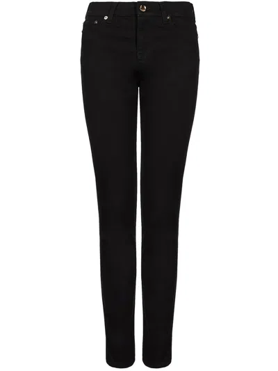 Giorgio Armani Stretch-cotton, Slim-fit, Five-pocket Trousers In Black