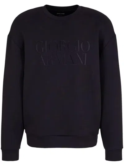 Shop Giorgio Armani Sweatshirt Clothing In Blue