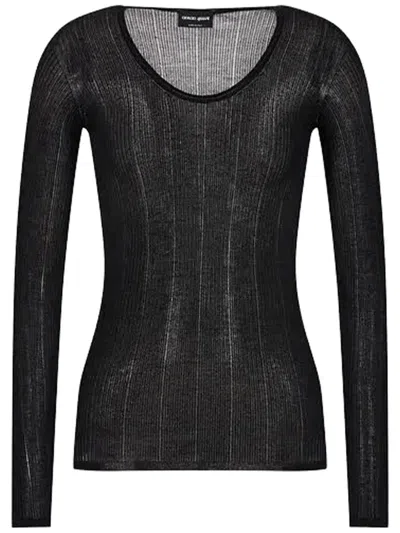 Shop Giorgio Armani Sweatshirt Clothing In Black