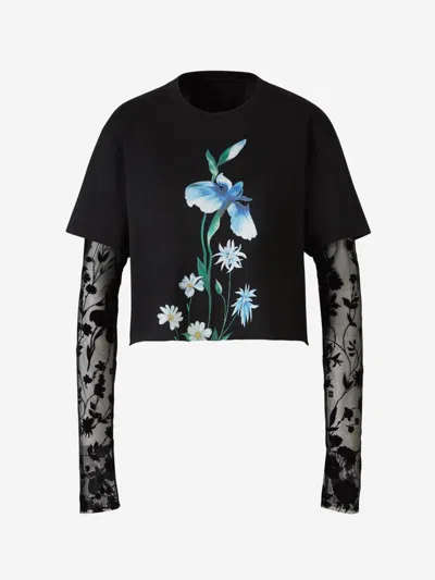 Shop Givenchy Cropped Overlay T-shirt In Overlay Effect