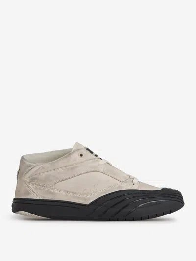 Shop Givenchy Nubuck Skate Sneakers In Rubber Tongue Patch With 4g Emblem And Embossed Logo