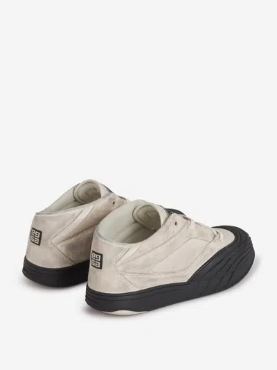 Shop Givenchy Nubuck Skate Sneakers In Rubber Tongue Patch With 4g Emblem And Embossed Logo
