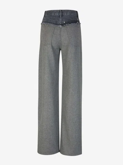 Shop Givenchy Oversize Wool Pants In Dark Grey
