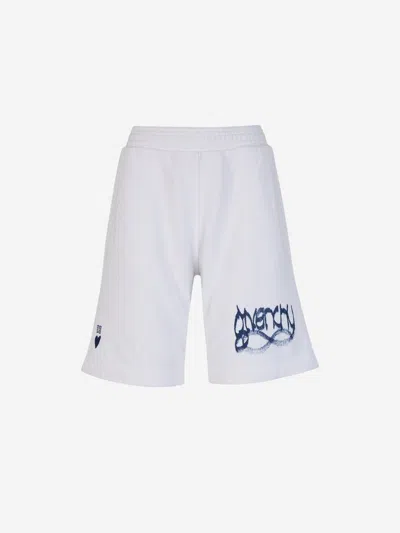 Shop Givenchy Printed Cotton Shorts In White