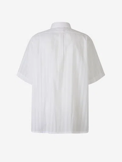 Shop Givenchy Striped Chiffon Shirt In Embroidered Logo On The Pocket