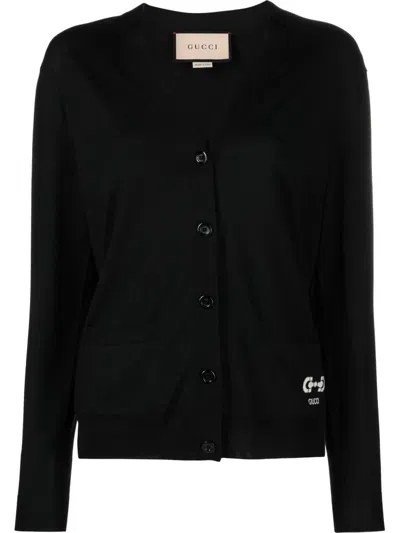 Shop Gucci Cardigan Clothing In Black