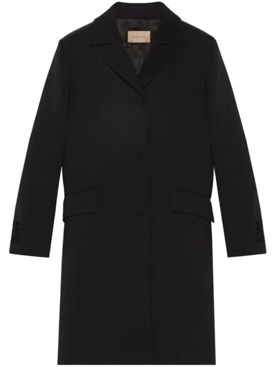 Shop Gucci Coat Clothing In Black