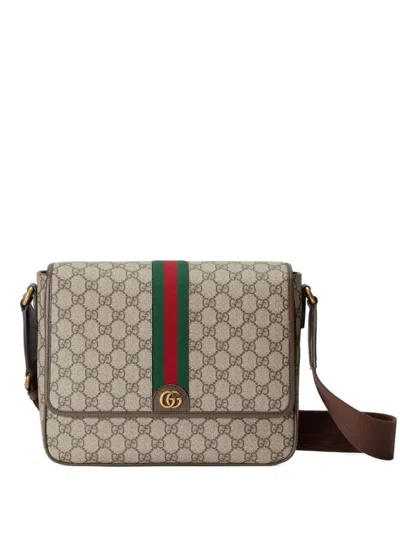 Shop Gucci Medium Ophidia Shoulder  Bags In Brown