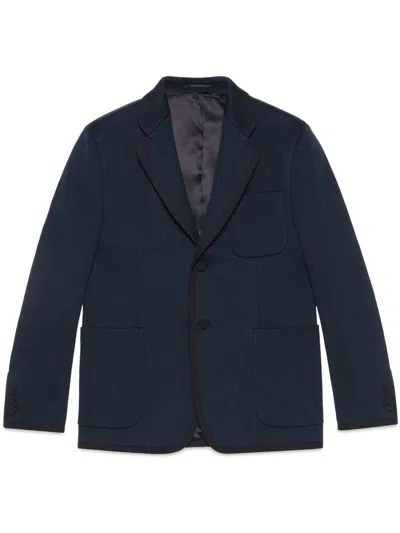 Shop Gucci Jacket Clothing In Blue