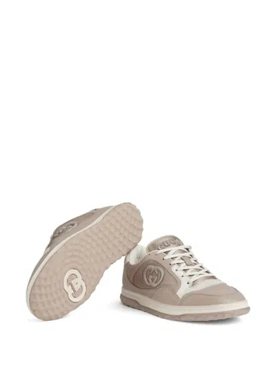Shop Gucci Leather Sneaker Shoes In Nude & Neutrals