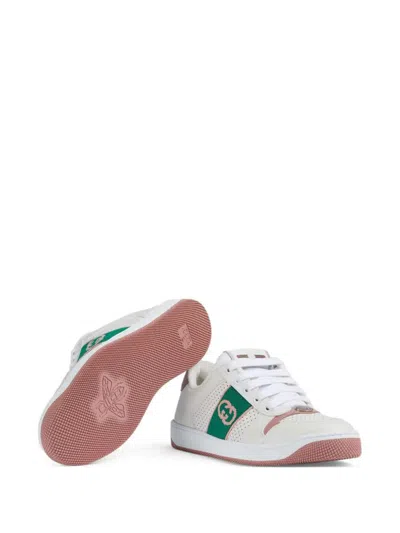 Shop Gucci Leather Sneaker Shoes In White