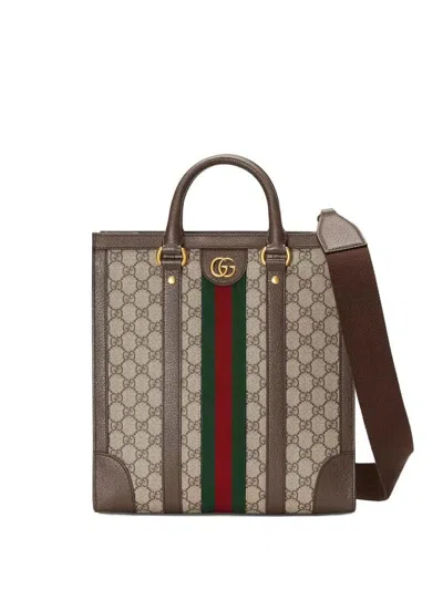 Shop Gucci Tote With Shoulder Strap Bags In Brown