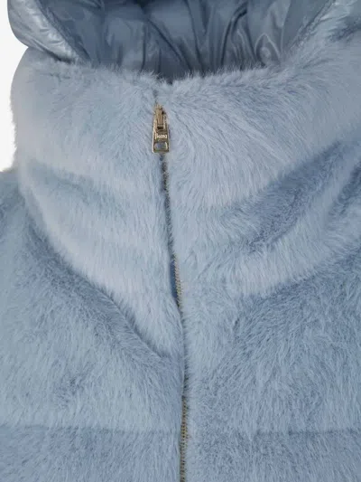 Shop Herno Faux Fur Vest In Blue
