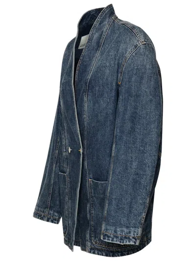 Shop Isabel Marant 'ikena' Blue Cotton Jacket