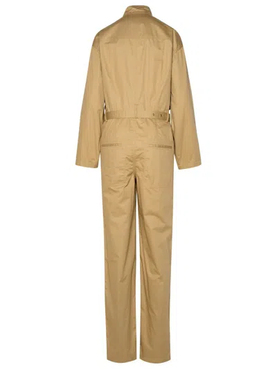 Shop Isabel Marant 'jocelyne' Beige Cotton Jumpsuit