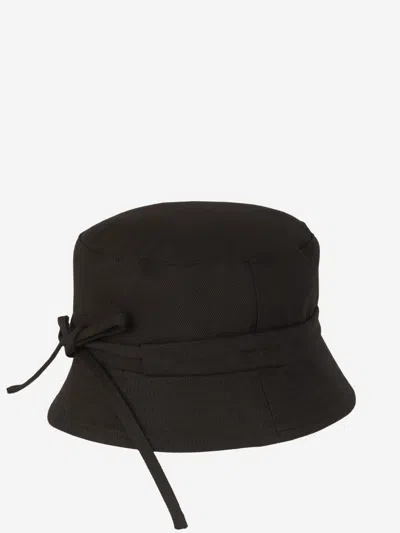 Shop Jacquemus Denim Bucket Hat In Ivory