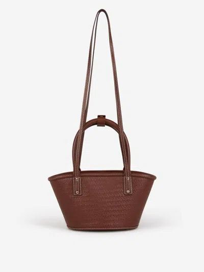 Shop Jacquemus Le Petit Panier Soli Leather Bag In Brown
